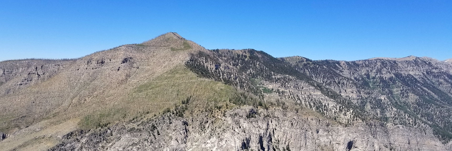Look at the Griffith / Harris Descent Ridge from Harris Mountain Summit, Nevada