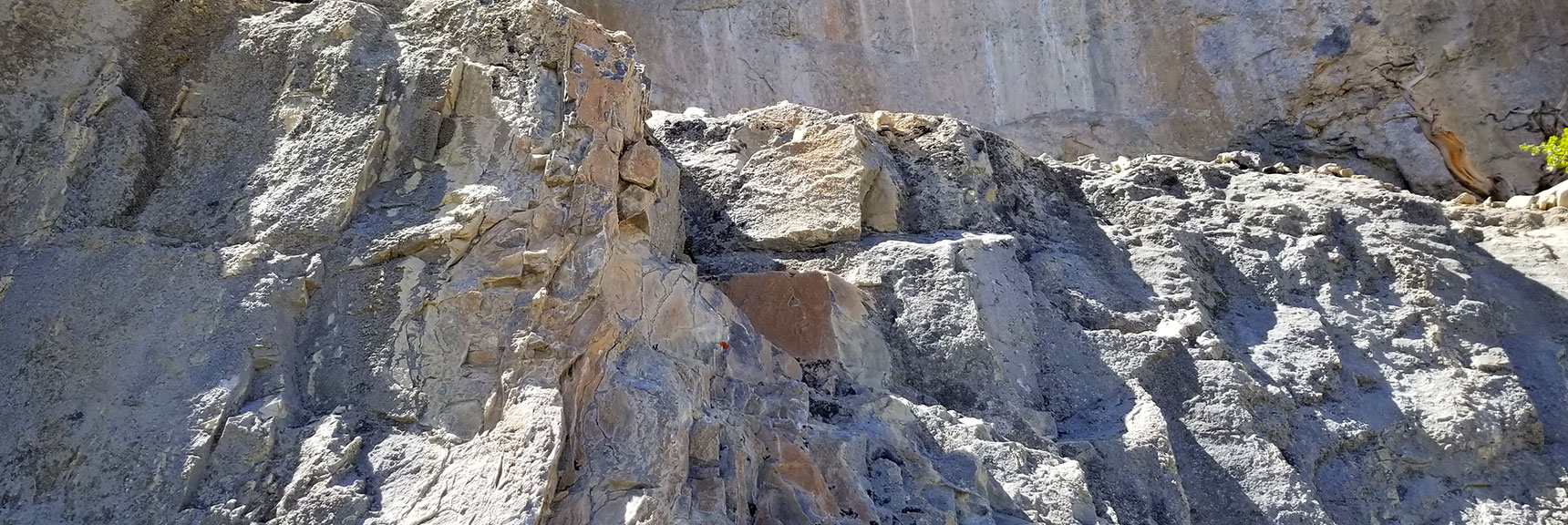 10ft Vertical Rock Wall at Top of Mummy's Summit Approach Canyon