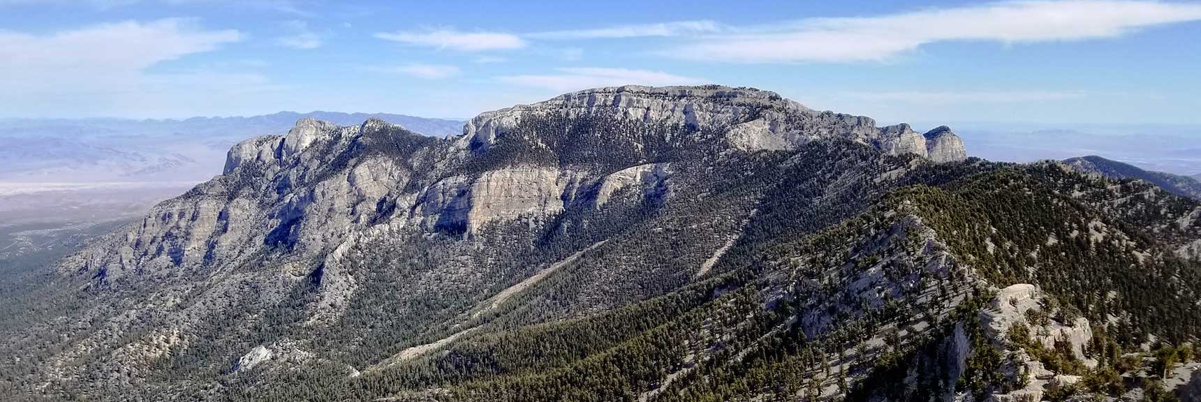 Mummy Mountain Viewed from Lee Peak in Kyle Canyon, Spring Mountains, Nevada Slide 001