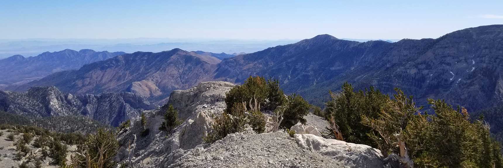 Griffith Peak and Harris Mountain Viewed from Lee Peak in Kyle Canyon, Spring Mountains, Nevada Slide 001
