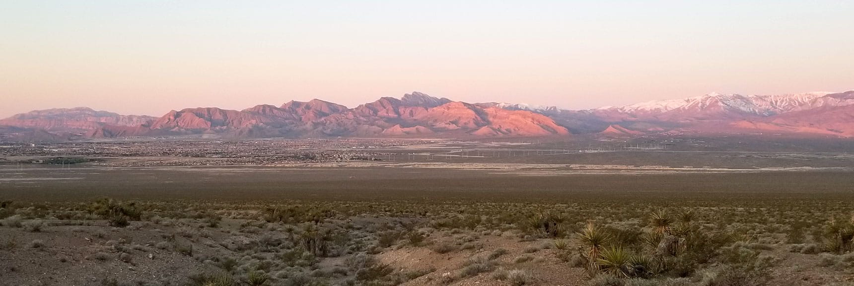 Sunrise view toward La Madre Mountains Wilderness | Gass Peak Eastern Summit Ultra-marathon Adventure, Nevada