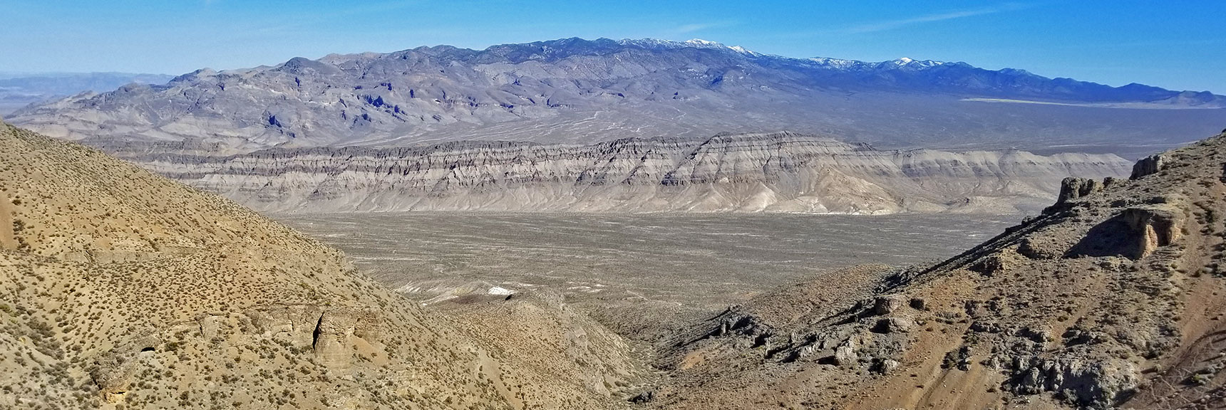View Down the Gass Peak Mid-Summit Ridge Northern Canyon to the Sheep Range | Gass Peak Eastern Summit Ultra-marathon Adventure, Nevada