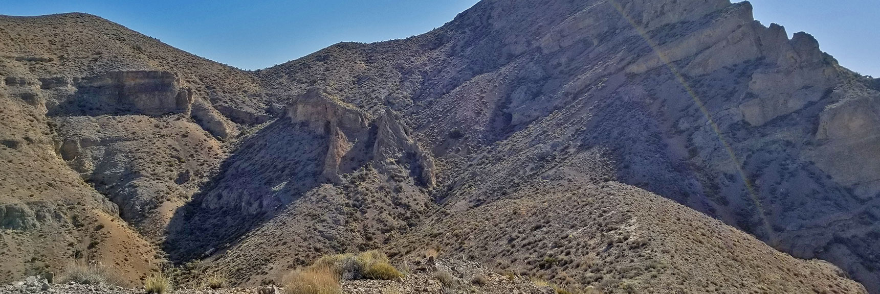 View Toward "The Gass Peak Gauntlet", The Route from the Mid-Summit Ridge to the Eastern Summit | Gass Peak Eastern Summit Ultra-marathon Adventure, Nevada