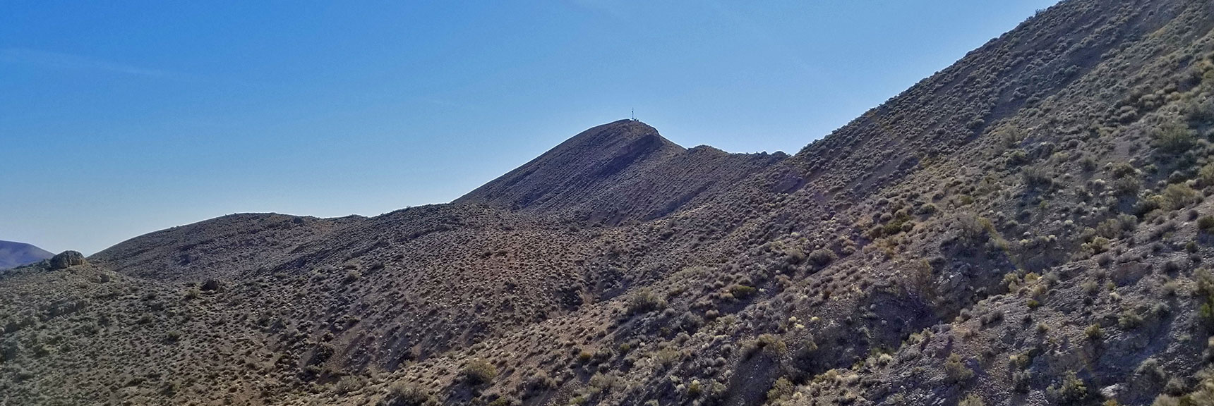 View Toward the Gass Peak Eastern Summit from the Gass Peak Gauntlet Route | Gass Peak Eastern Summit Ultra-marathon Adventure, Nevada