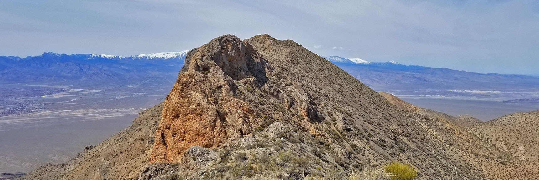 View of the Mid-Summit Bluff Avalanche Slope on the Gass Peak Gauntlet Route | Gass Peak Eastern Summit Ultra-marathon Adventure, Nevada