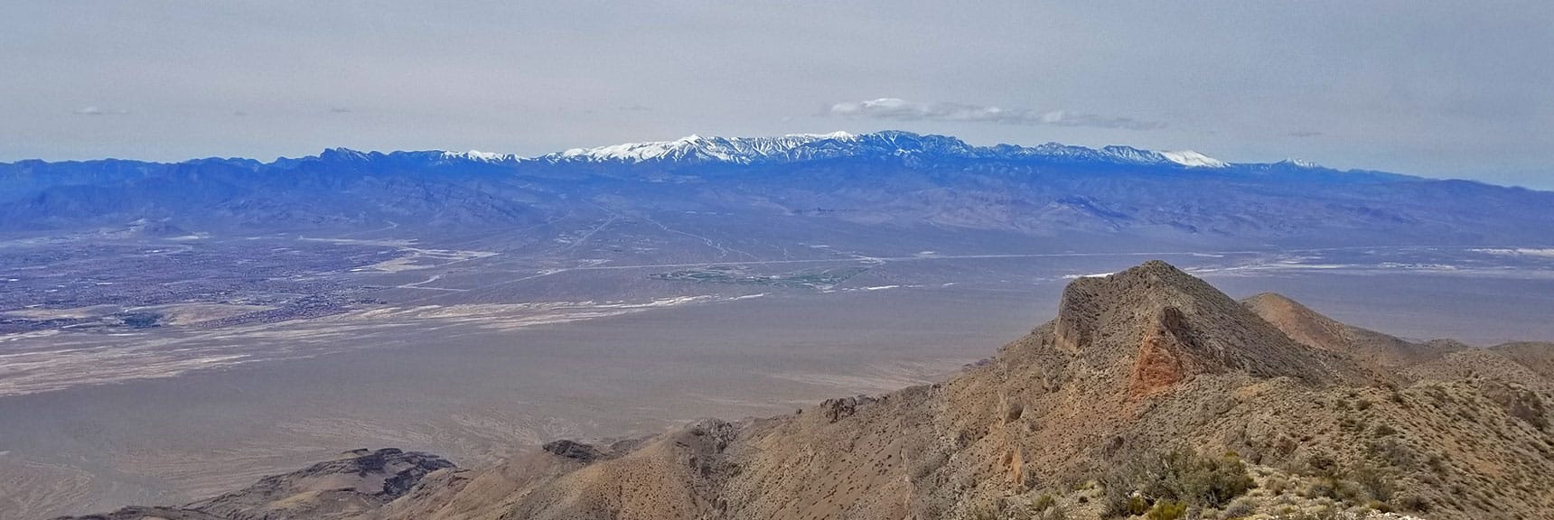 View Back Along the Gass Peak Gauntlet Route and Across to the Mt. Charleston and La Madre Mountains Wilderness | Gass Peak Eastern Summit Ultra-marathon Adventure, Nevada
