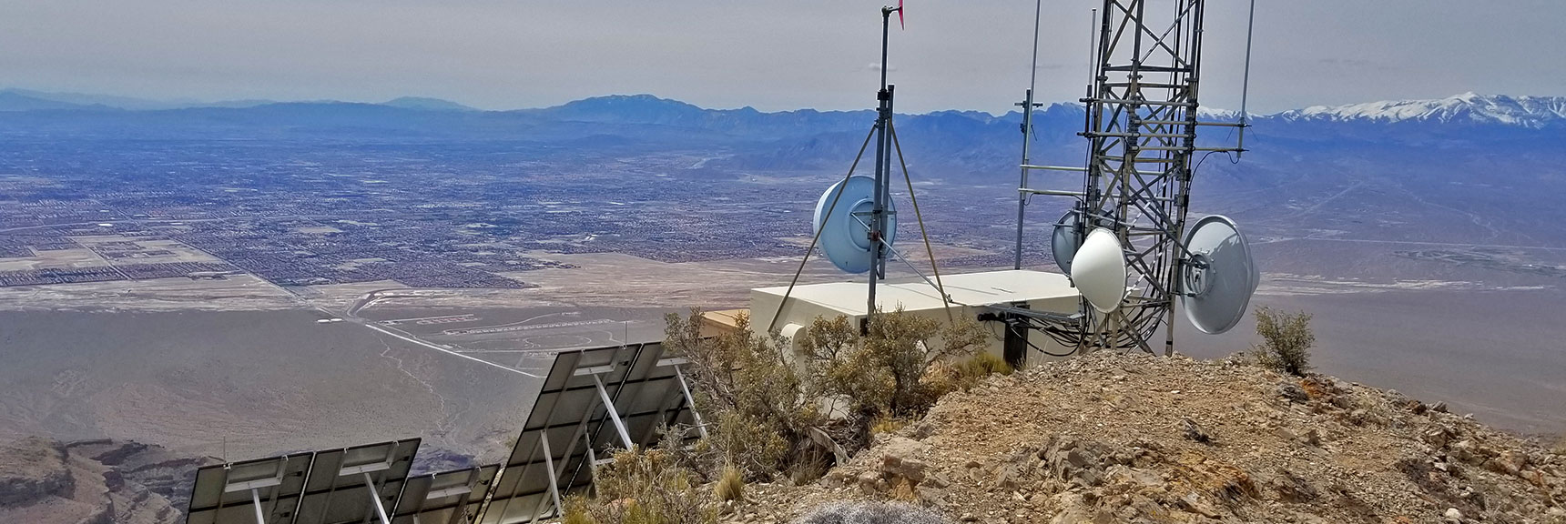 View Southwest Toward Las Vegas, La Madre Mountains and Mt. Charleston Wilderness from Gass Peak Eastern Summit | Gass Peak Eastern Summit Ultra-marathon Adventure, Nevada
