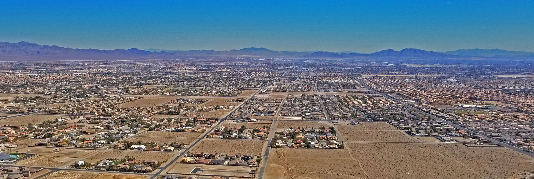 Eastern Vegas with Muddy Mountains and Frenchman Mountain Backdrop | Lone Mountain | Las Vegas, Nevada
