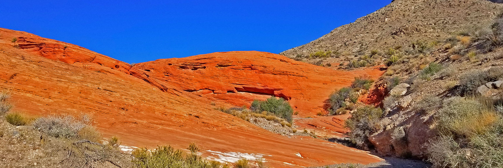 Arrival at First Group of Jurassic Era Aztec Red Rock Formations | Little Red Rock Las Vegas, Nevada, Near La Madre Mountains Wilderness