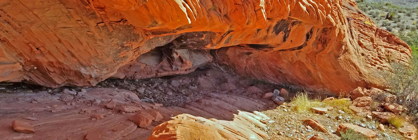 Ancient Cooking Area? Black Marks of Rock Surface Possibly Charcoal. | Little Red Rock Las Vegas, Nevada, Near La Madre Mountains Wilderness