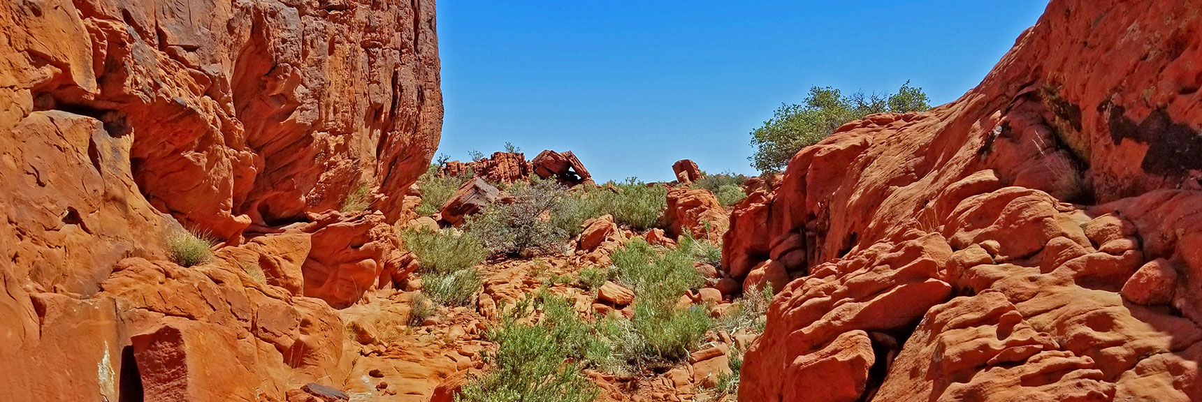 Passing Between Two Red Rock Cliffs | Little Red Rock Las Vegas, Nevada, Near La Madre Mountains Wilderness