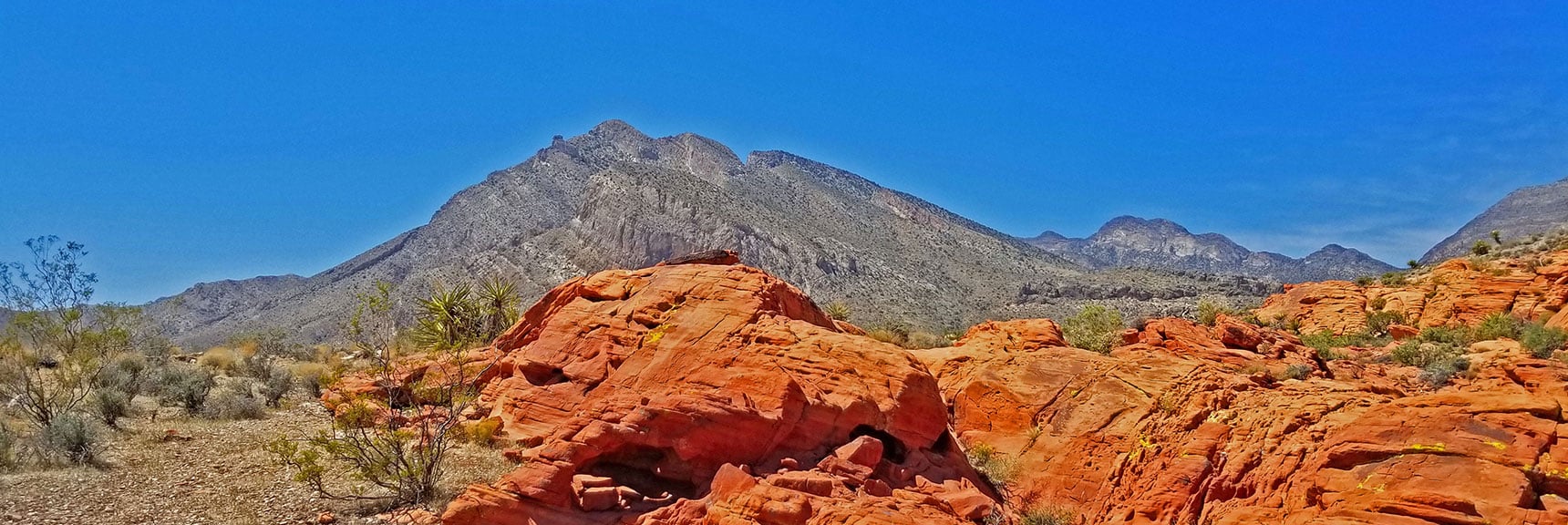 View Back Toward Damsel Peak During Return to Lake Mead Blvd | Little Red Rock Las Vegas, Nevada, Near La Madre Mountains Wilderness