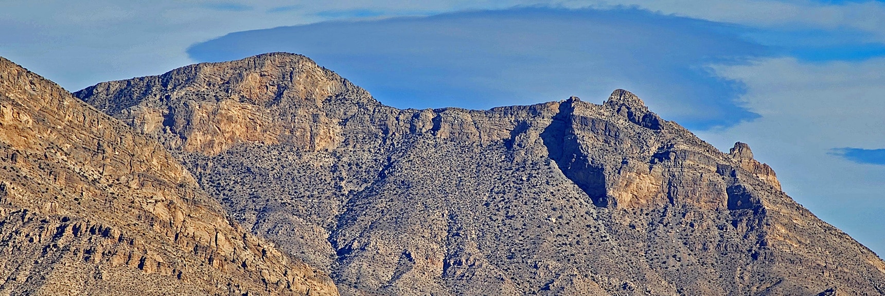 Damsel Peak Across Brownstone Canyon | Rainbow Mountain Eastern Cliffs Rock Climbers | Rainbow Mountain Wilderness, Nevada
