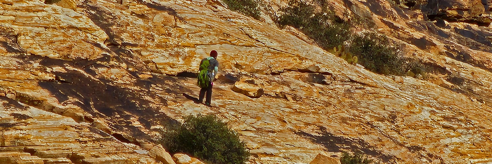 Well Equipped for the Cliffs | Oak Creek Canyon North Branch Toward Rainbow Mountains Upper Crest Ridgeline | Rainbow Mountain Wilderness, Nevada
