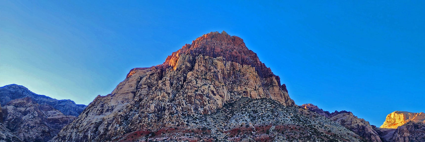Southeast Evening View of Rainbow Mountain | Oak Creek Canyon North Branch Toward Rainbow Mountains Upper Crest Ridgeline | Rainbow Mountain Wilderness, Nevada