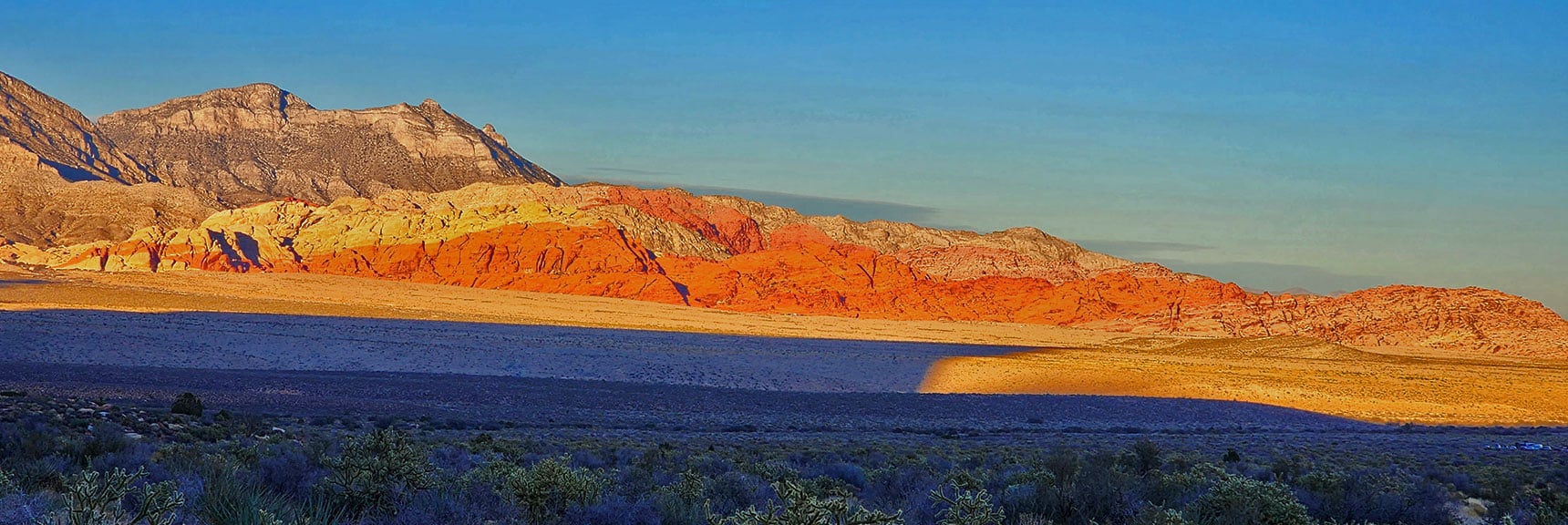 Calico Hills in Red Rock Canyon | Oak Creek Canyon North Branch Toward Rainbow Mountains Upper Crest Ridgeline | Rainbow Mountain Wilderness, Nevada