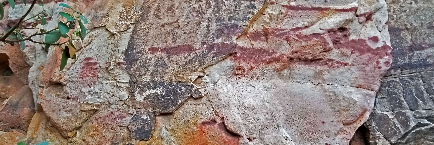 Faint Petroglyphs to the Right of Petroglyph Wall | Willow Spring Loop, Petroglyph Canyon, Lost Creek Canyon | Red Rock Canyon National Conservation Area, Nevada
