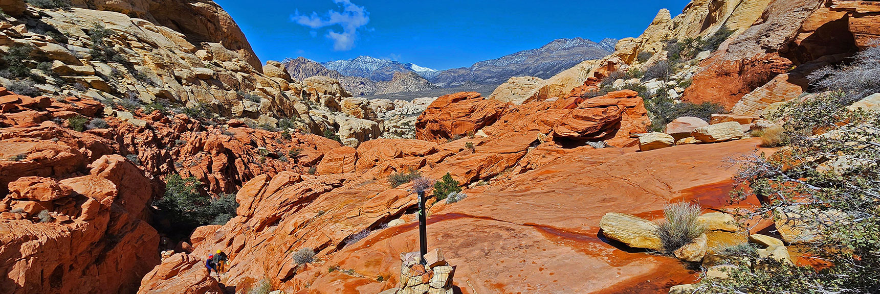 View Down Calico Tanks Trail to the Keystone Thrust Cliffs and La Madre Mountains Wilderness | Ash Canyon to Calico Tanks | Calico Basin and Red Rock Canyon, Nevada | David Smith | Las Vegas Area Trails