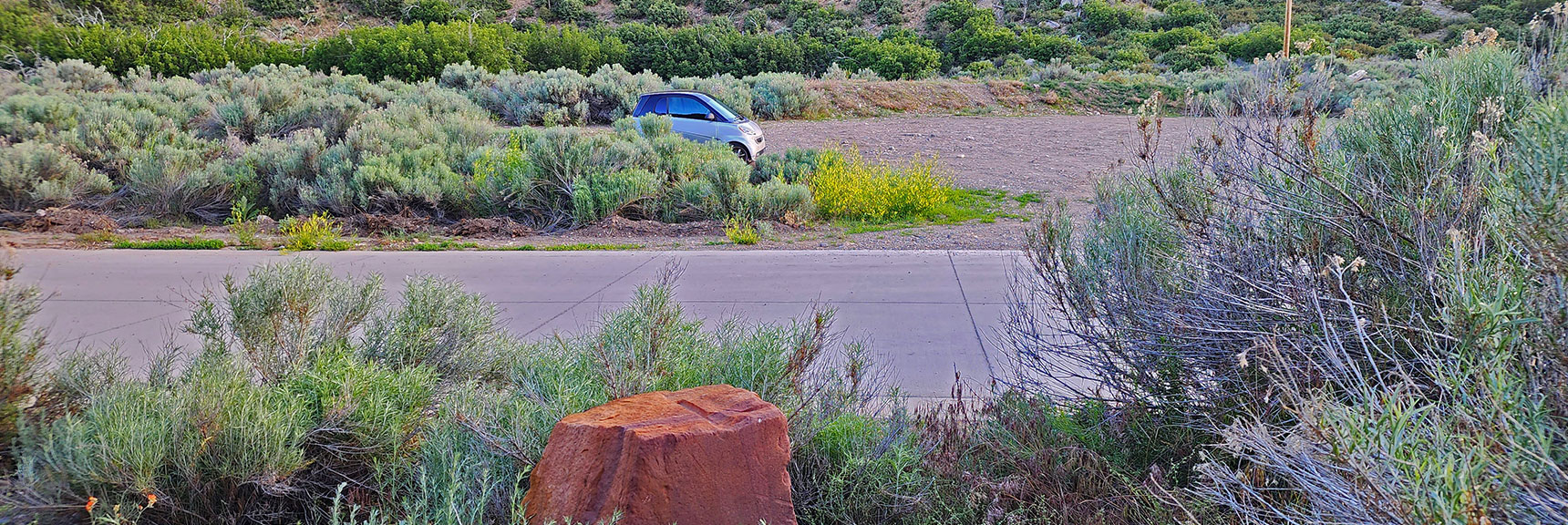 Park Across Upper End of Lovell Canyon Road, Start Point is Ridge Above Red Stones | Wilson Ridge South High Point | Lovell Canyon, Nevada