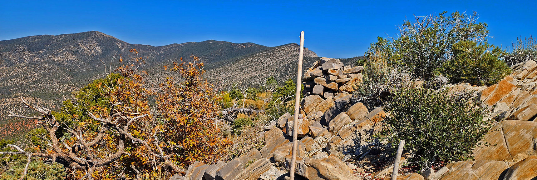 More Recent Cairn on a High Point Approaching Connection with the Wilson Ridge | Mini Matterhorn Pinnacle North Twin | Wilson Ridge | Lovell Canyon & Rainbow Mountains, Nevada