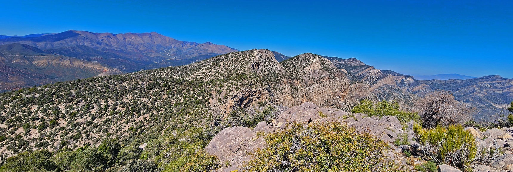 View North Along Wilson Ridge from Red Rock Summit | Red Rock Summit Loop | Wilson Ridge | Lovell Canyon, Nevada