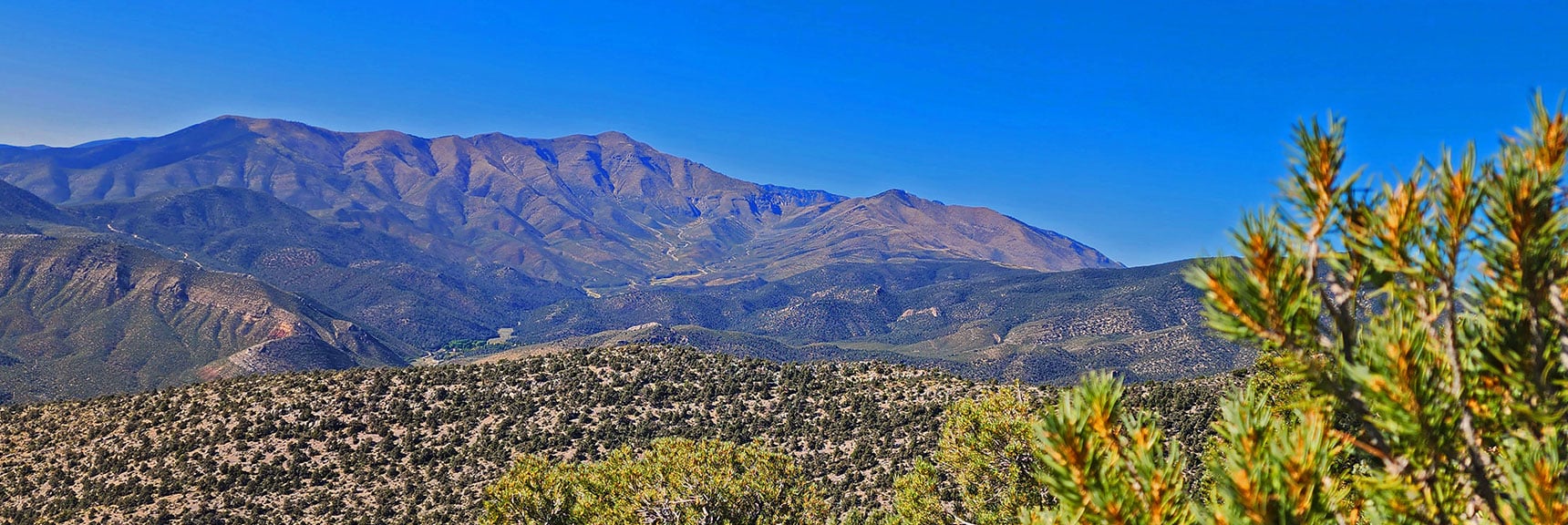 View to Upper Lovell Canyon: Sexton Ridge to Griffith Pk.; Wilson Ridge to Harris Mt. | Red Rock Summit Loop | Wilson Ridge | Lovell Canyon, Nevada