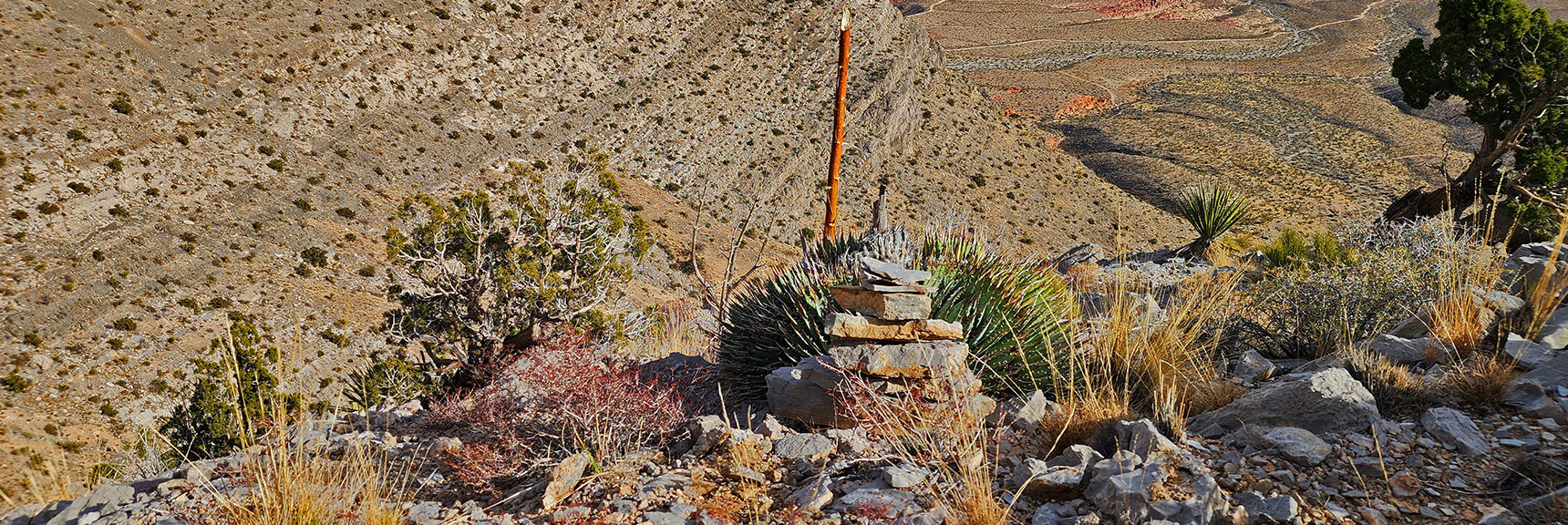 Cairn Helps Me Locate Descent Point, Avoid Dead-End Turn on Return Trip | Damsel Peak Southeastern Slope | Calico & Brownstone Basins, Nevada
