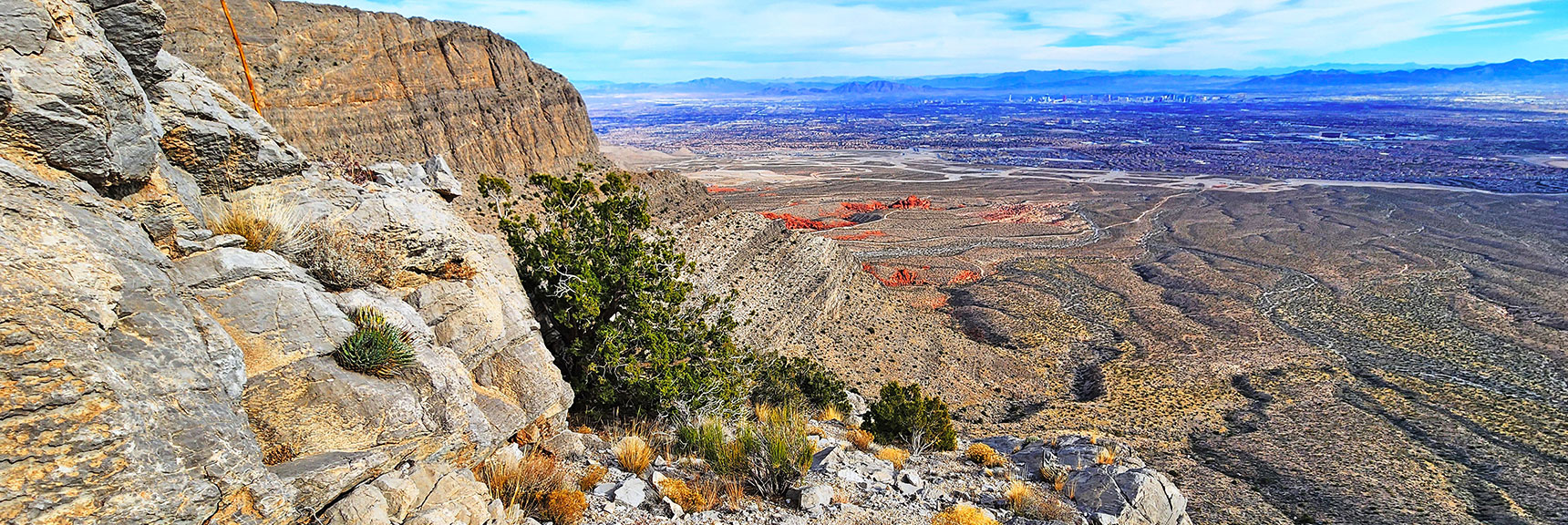 Now on a Narrow, Loose-Rock Ledge on Upper SE Slope. | Damsel Peak Southeastern Slope | Calico & Brownstone Basins, Nevada