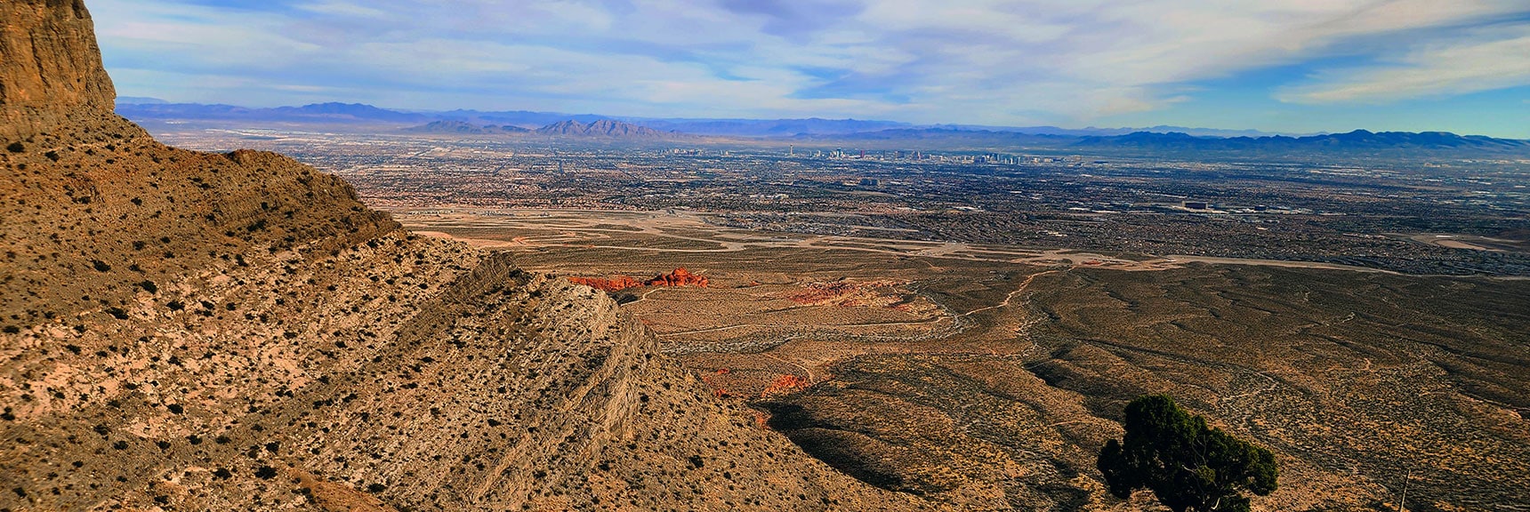 Vegas Valley View as Lighting Improves Toward Evening | Damsel Peak Southeastern Slope | Calico & Brownstone Basins, Nevada