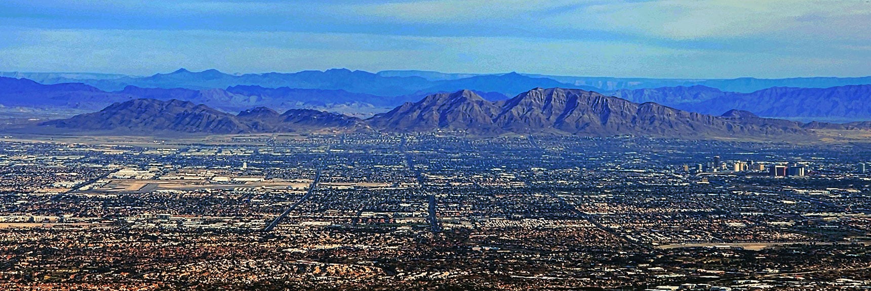 Larger View of Frenchman Mt. (left), Sunrise Mt. (right) | Damsel Peak Southeastern Slope | Calico & Brownstone Basins, Nevada