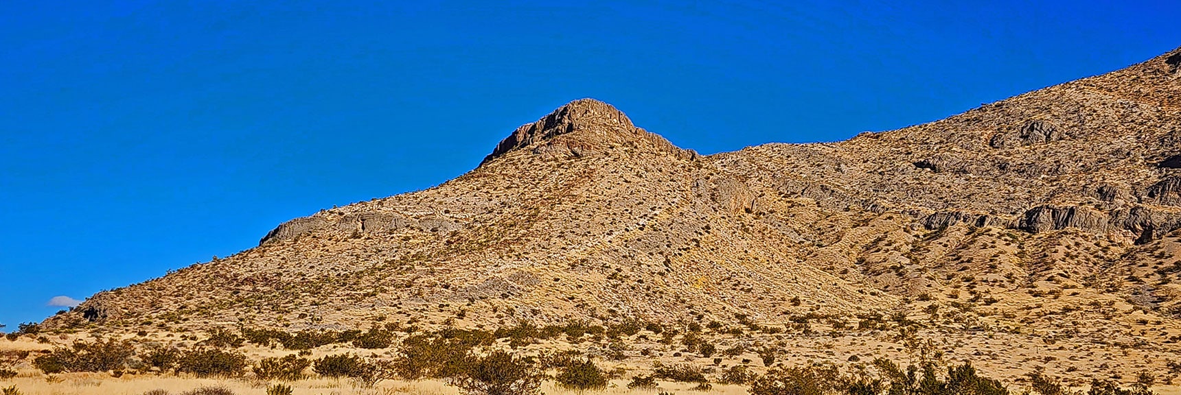 Summit Approach Gully on Southwest Corner of Bluff. Not for Today. | Landmark Bluff Summit | Lovell Canyon, Nevada