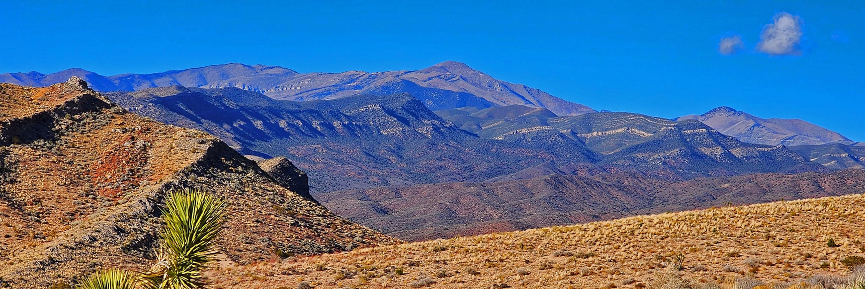 View to Mt. Charleston Wilderness from Upper End of Chute Canyon Road | Landmark Bluff Summit | Lovell Canyon, Nevada