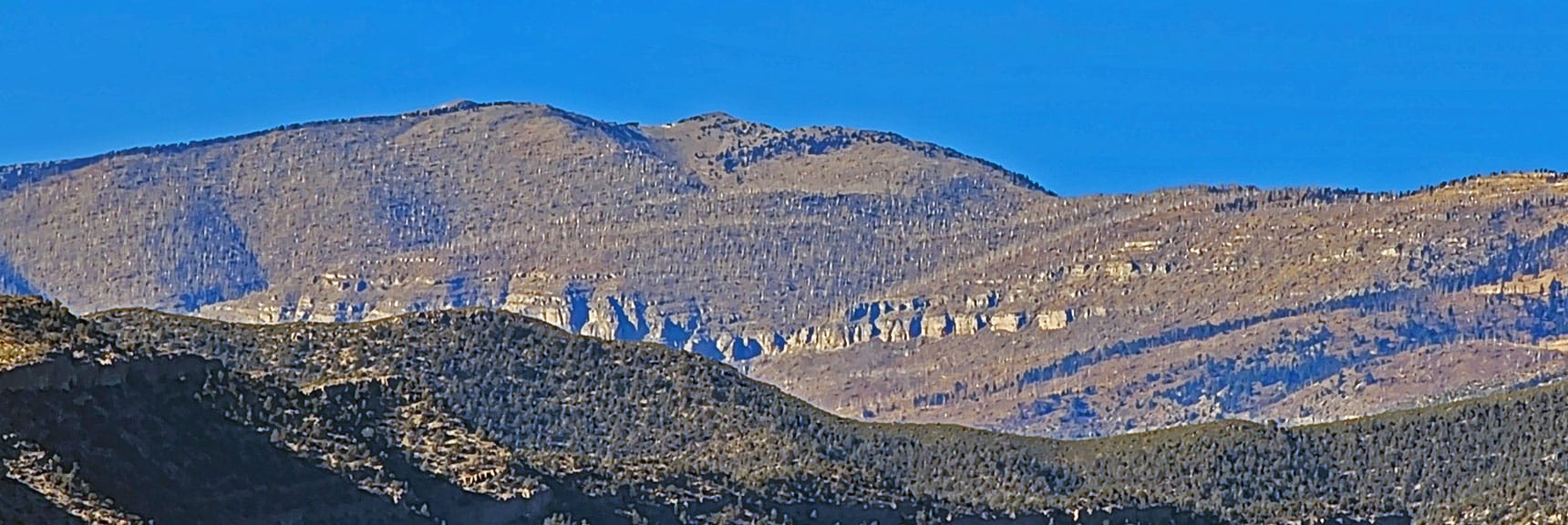 View Toward Charleston Peak Over Ridge | Landmark Bluff Summit | Lovell Canyon, Nevada