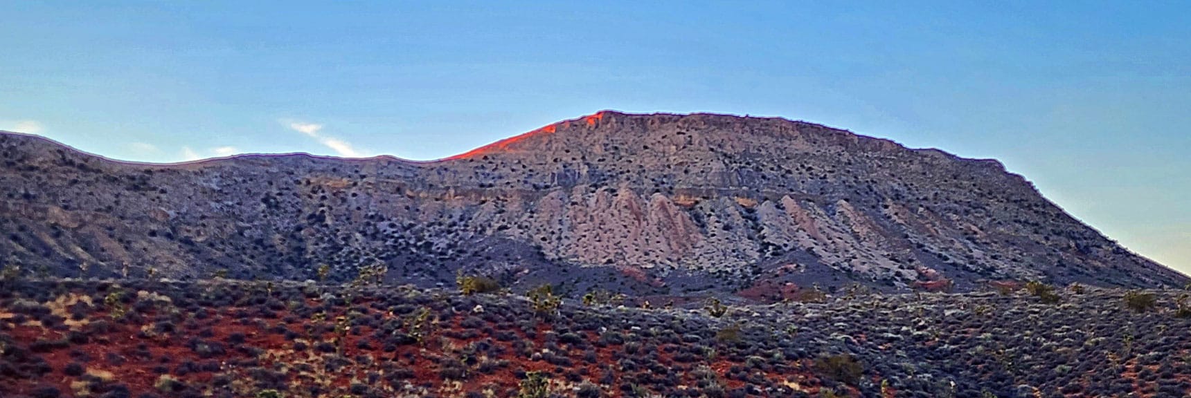 Larger View of Bluff's North Summit. End of Full Day (16-20-Mile) Adventure | Landmark Bluff Summit | Lovell Canyon, Nevada