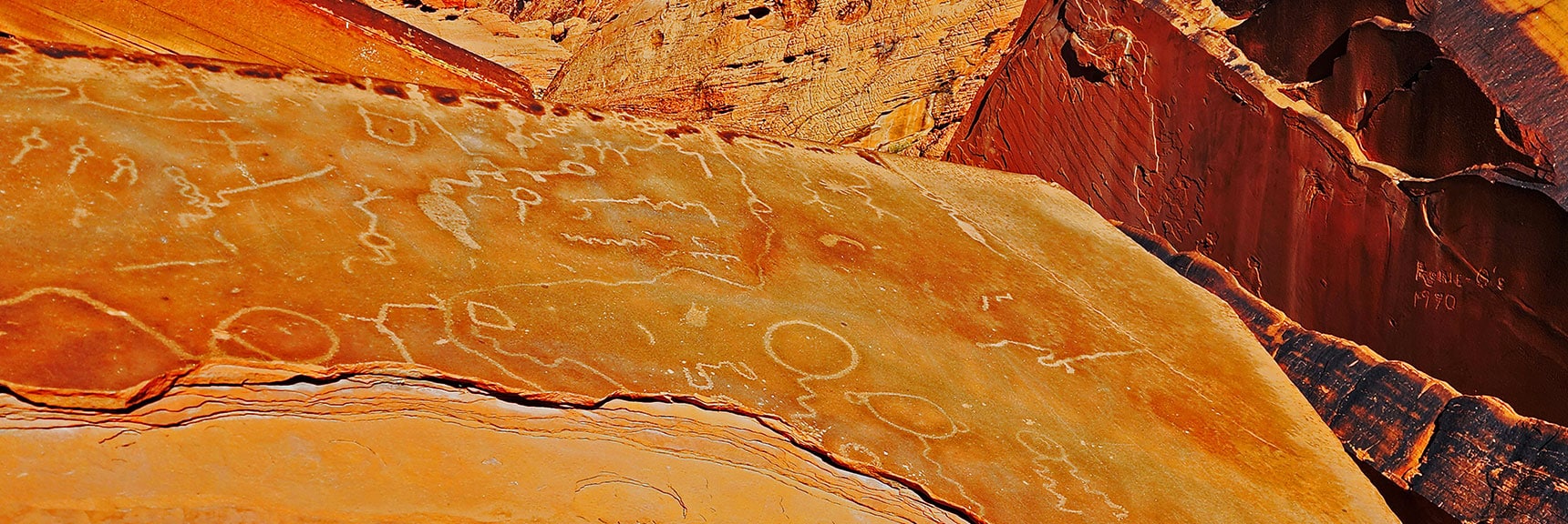 South Side of Petroglyph Boulder | 3 Basin Circuit | Calico Basin, Brownstone Basin, Red Rock Canyon, Nevada