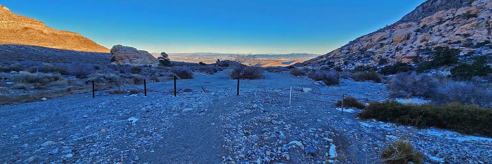 End of Brownstone Trail, Beginning of Brownstone Road. | 3 Basin Circuit | Calico Basin, Brownstone Basin, Red Rock Canyon, Nevada