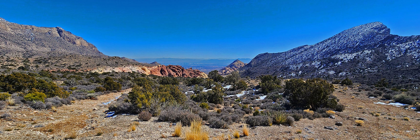 View Back Down Brownstone Basin. Turtlehead Peak on Right. | Brownstone Trail | Calico Basin | Brownstone Basin | La Madre Mountains Wilderness, Nevada