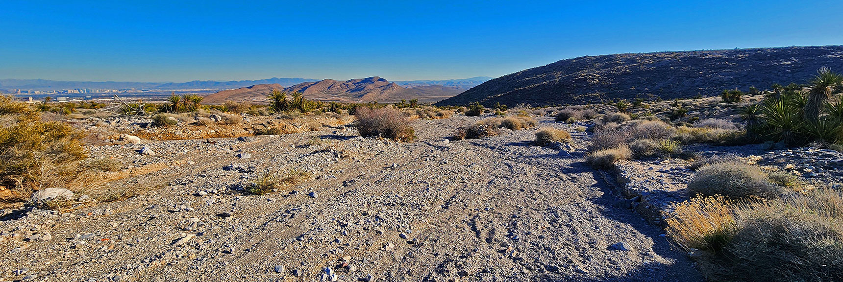 Round Hill Ahead. Turn onto Maintenance Road Right at Power Lines. | Brownstone Trail | Calico Basin | Brownstone Basin | La Madre Mountains Wilderness, Nevada