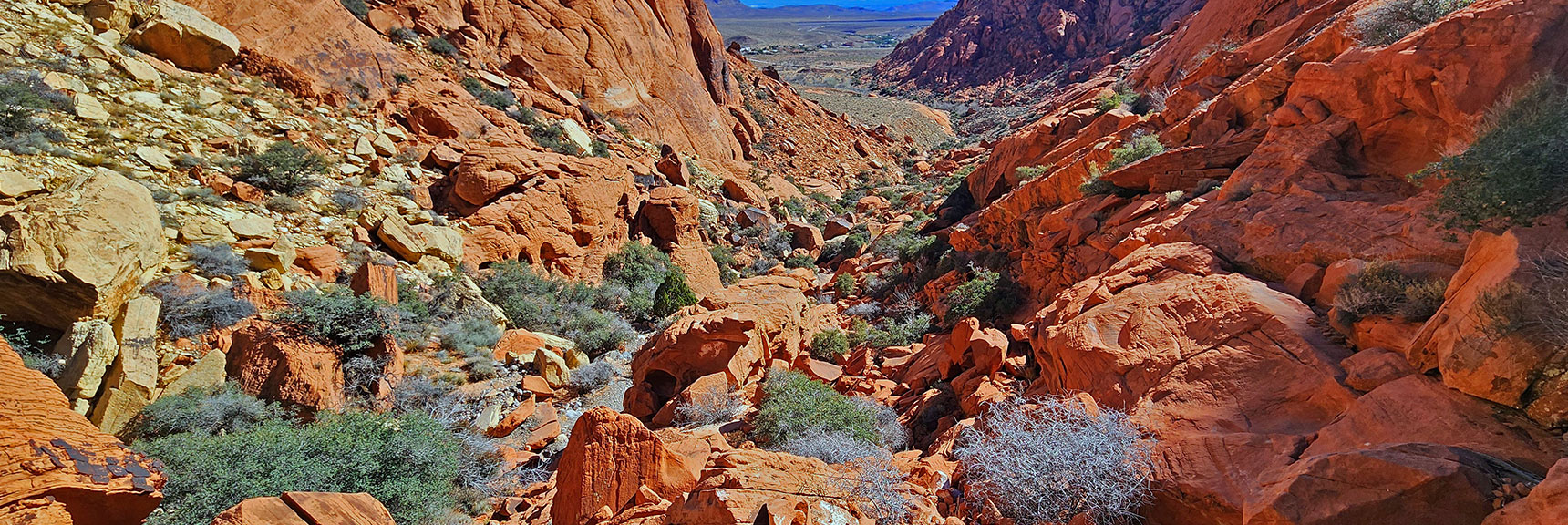 Soon Will Need to Descend to Boulders Below | Pink Goblin Loop | Calico Basin, Nevada