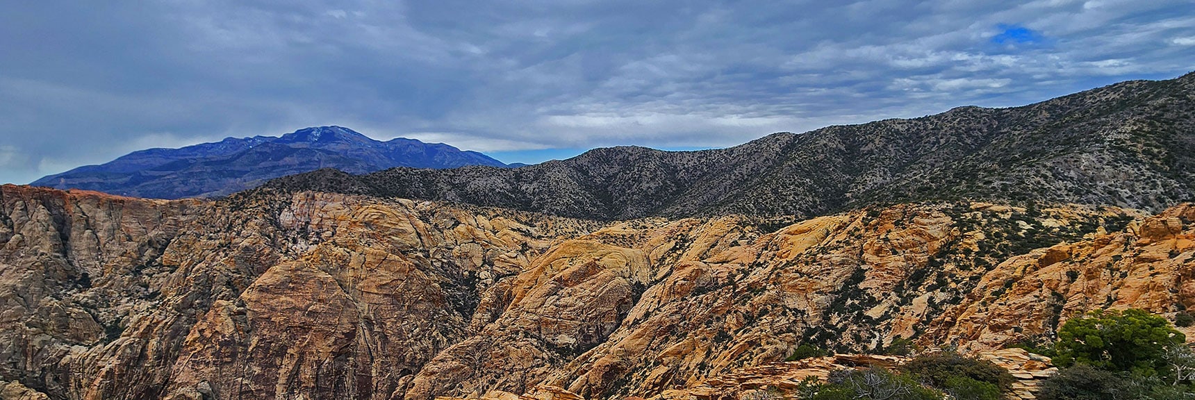 Keystone Thrust Fault Line Creates Stark Divide Between Sandstone and Limestone | Black Velvet Peak | Rainbow Mountain Wilderness, Nevada