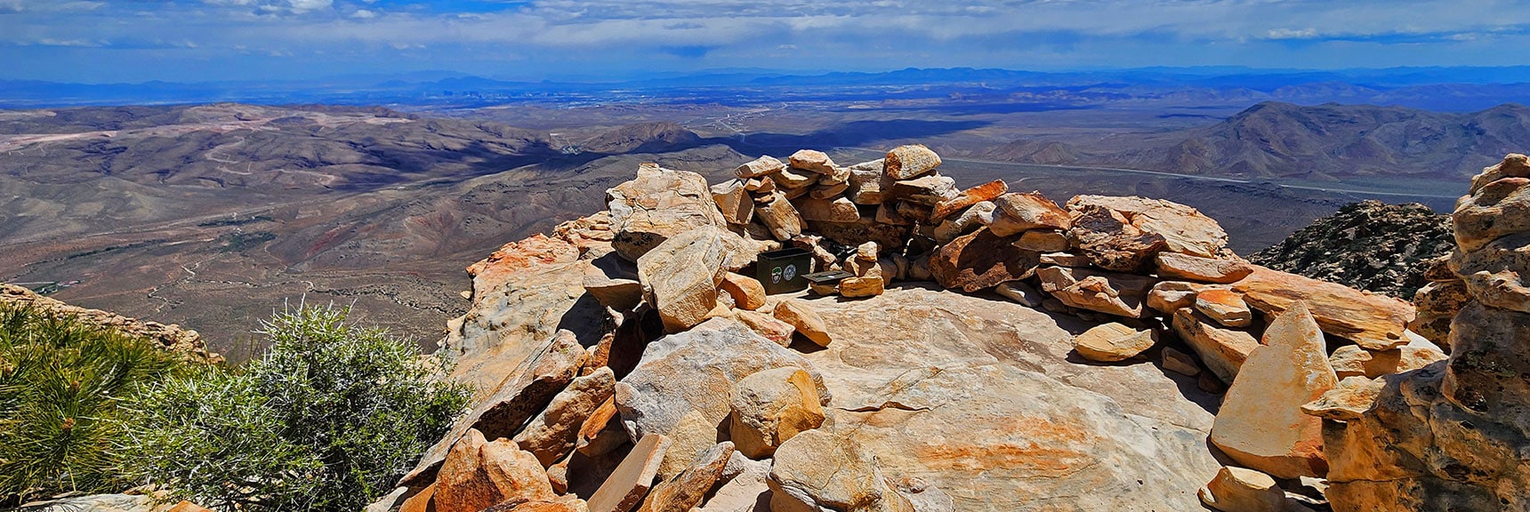 Official Summit & Box. This is Where Cliff Climbers Arrive from Below | Black Velvet Peak | Rainbow Mountain Wilderness, Nevada