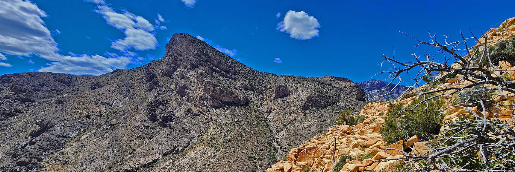 Turtlehead Peak from the Upper West Edge of the Gray Cap Ascent Gully | Gateway Canyon, Gray Cap Ridge, Brownstone Basin | Calico & Brownstone Basins, Nevada