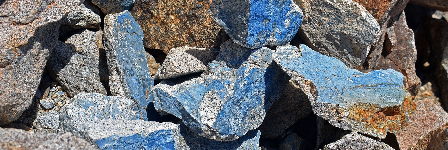 Bluish/Green Indicates Azurite and Malachite | Wilson Summit, Arizona (near Lake Mead NRA)