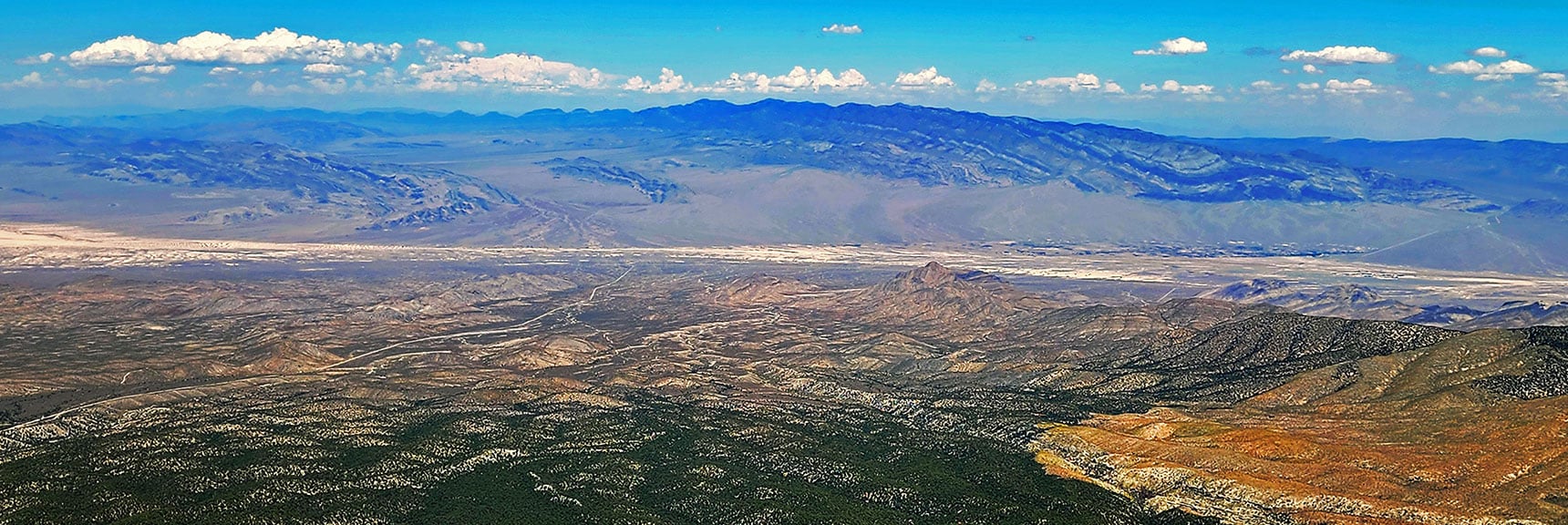 Sheep Range and Beyond to the Northeast | Mummy's Nose Final Summit Approach from Deer Creek Road | Mt. Charleston Wilderness, Nevada