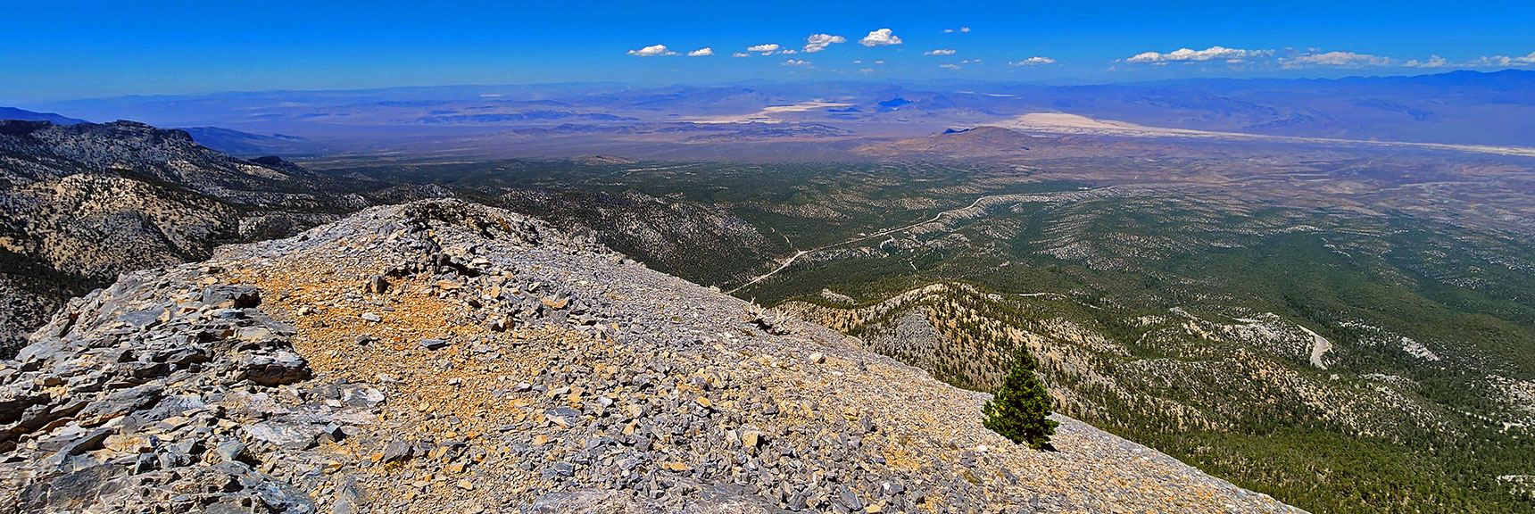Western Edge of Mummy's Nose Summit Appearing in This NW View. | Mummy's Nose Final Summit Approach from Deer Creek Road | Mt. Charleston Wilderness, Nevada