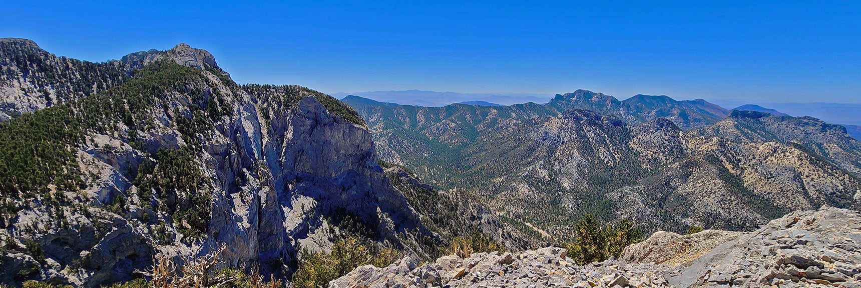 View Returning to Mummy's Forehead. | Mummy's Nose Final Summit Approach from Deer Creek Road | Mt. Charleston Wilderness, Nevada