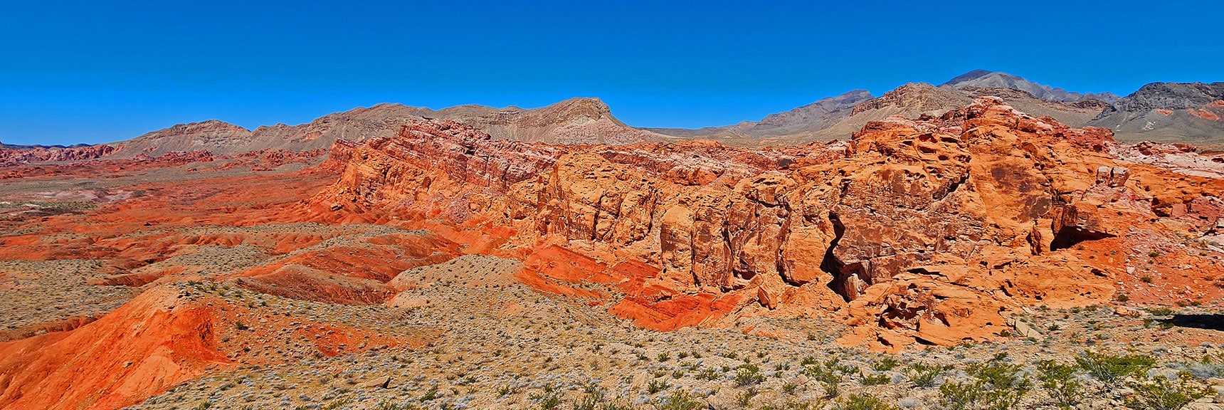 Jurassic Sandstone Formations Above Cliffs. Will Explore from Right to Left. | Northern Bowl of Fire Detailed View | Lake Mead National Recreation Area, Nevada
