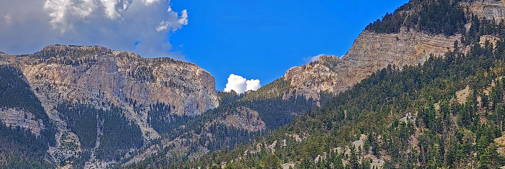 Ahead, Beyond the Nose is the Saddle Between Mummy's Chin and Summit | Mummy's Nose East Cliff Plane Crash Site | Mt Charleston Wilderness, Nevada