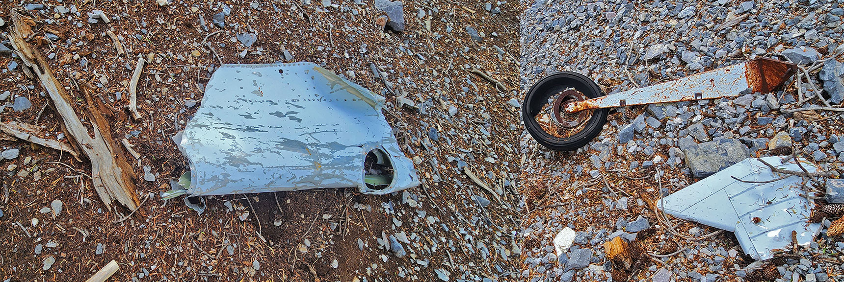 Nothing Larger Than This, All Scattered About 1000ft Down the Gully | Mummy's Nose East Cliff Plane Crash Site | Mt Charleston Wilderness, Nevada