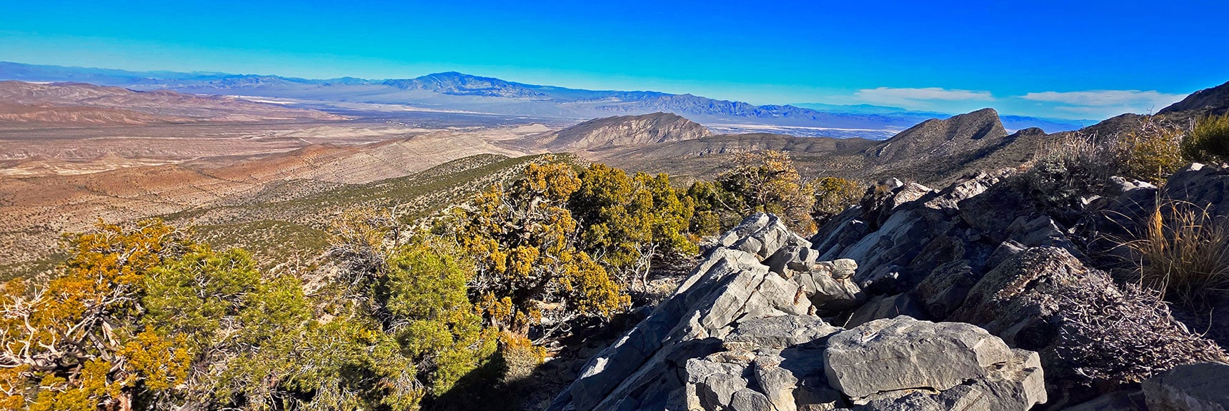 View Back East from North Ridgeline High Point at Base of La Madre Mt. | North Ridge Loop | La Madre Mountains Wilderness, Nevada